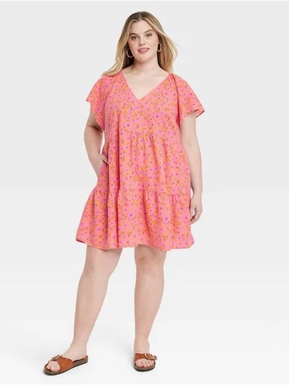 Universal Thread Babydoll
Floral Flutter Pink Linen Blend
Skater Tiered Dress 4X